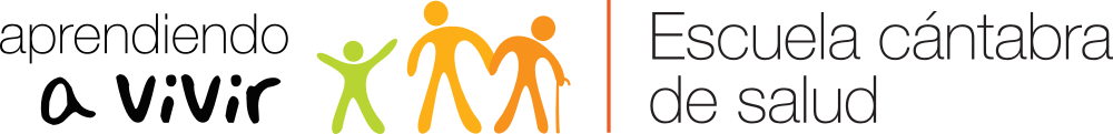 Logotipo Escuela Cántabra de Salud. Aprendiendo a vivir. Ir al sitio web. Abre en nueva ventana